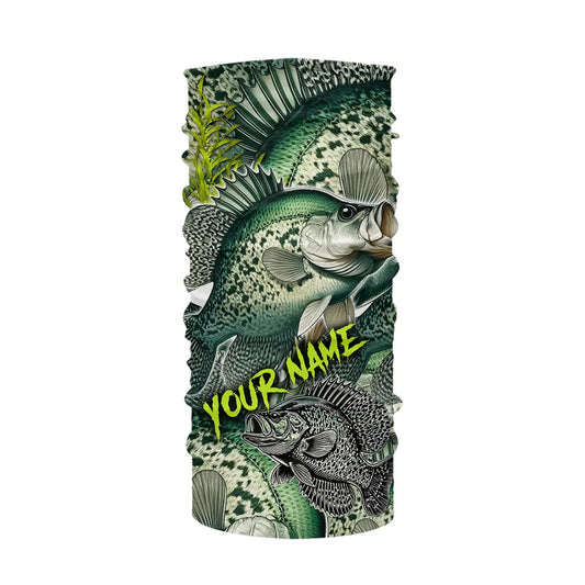 Personalized Crappie Fishing jerseys, Crappie green scales long sleeve fishing shirts uv protection NQS3654