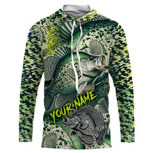 Load image into Gallery viewer, Personalized Crappie Fishing jerseys, Crappie green scales long sleeve fishing shirts uv protection NQS3654