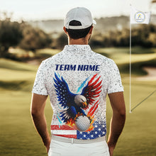 Load image into Gallery viewer, Grunge American Flag Eagle Golf Polo Shirt For Men Custom patriotic Team Golf Attire NQS11328