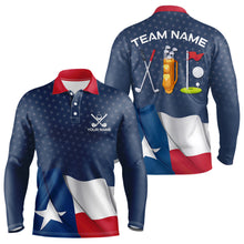 Load image into Gallery viewer, Texas Flag Golf Polo Shirts For Men Custom Team Name golf tops for mens, patriotic golf gifts NQS9769