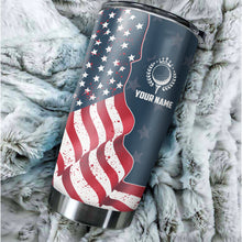 Load image into Gallery viewer, 1PC Red, white, and blue American flag Custom Name Tumbler Cup, Patriotic Golfing Gifts NQS9904