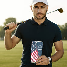 Load image into Gallery viewer, 1PC Red, white, and blue American flag Custom Name Tumbler Cup, Patriotic Golfing Gifts NQS9904