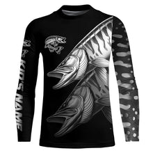 Load image into Gallery viewer, Black Musky performance Fishing Shirts Custom Muskie Fishing Long Sleeve Tournament Fishing Shirts NQS7679