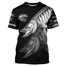 Load image into Gallery viewer, Black Musky performance Fishing Shirts Custom Muskie Fishing Long Sleeve Tournament Fishing Shirts NQS7679