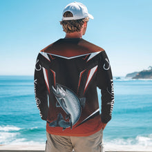 Load image into Gallery viewer, Black &amp; Orange Chinook Salmon Long Sleeve Fishing Shirt, Personalized Salmon Fishing Tounament Jersey NQS9773
