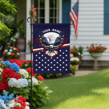 Load image into Gallery viewer, Red, white, and blue American flag Eagle patriotic Custom name Golf Garden Flag, unique golf gifts NQS9907