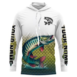 Musky Fishing jerseys, muskie scales Custom UV protection Long Sleeve performance Fishing Shirts NQS6014