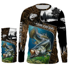 Load image into Gallery viewer, Largemouth Bass Fishing UV protection Customize name long sleeves fishing shirts for men, women, kid NQS753