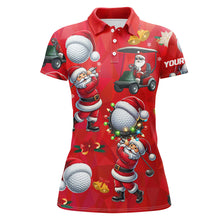 Load image into Gallery viewer, Funny Christmas Santa Golf Red pattern Women golf polo shirt custom Christmas golf tops for ladies NQS8807