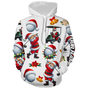 Funny Christmas Santa Golf White pattern Golf Hoodies custom Christmas golf tops NQS9052