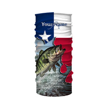 Load image into Gallery viewer, Texas Bass fishing UV protection Custom name long sleeves fishing shirt for adult and Kid NQS2714