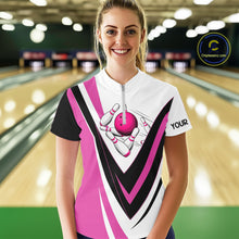 Load image into Gallery viewer, Custom Funny Bowling shirts for Women I'm not swearing, I'm using my bowling words Pink bowl shirts NQS11547