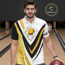 Load image into Gallery viewer, Custom Funny Bowling shirts for men I'm not swearing, I'm using my bowling words Gold bowl shirts NQS11548