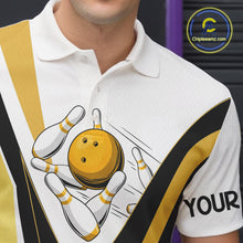 Load image into Gallery viewer, Custom Funny Bowling shirts for men I'm not swearing, I'm using my bowling words Gold bowl shirts NQS11548