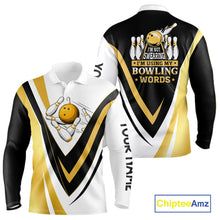 Load image into Gallery viewer, Custom Funny Bowling shirts for men I'm not swearing, I'm using my bowling words Gold bowl shirts NQS11548