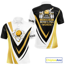 Load image into Gallery viewer, Custom Funny Bowling shirts for men I'm not swearing, I'm using my bowling words Gold bowl shirts NQS11548