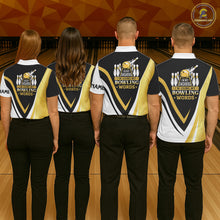 Load image into Gallery viewer, Custom Funny Bowling shirts for Women I'm not swearing, I'm using my bowling words Gold bowl shirts NQS11548