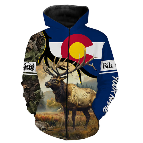 Colorado CO Elk Hunting camo Customize Name 3D All Over Printed Shirts, Personalized hunting Gift NQS2142