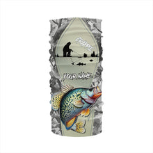 Load image into Gallery viewer, Personalized Winter camo Crappie Ice Fishing Shirts Custom Team Crappie Long Sleeve Fishing Jersey NQS9288