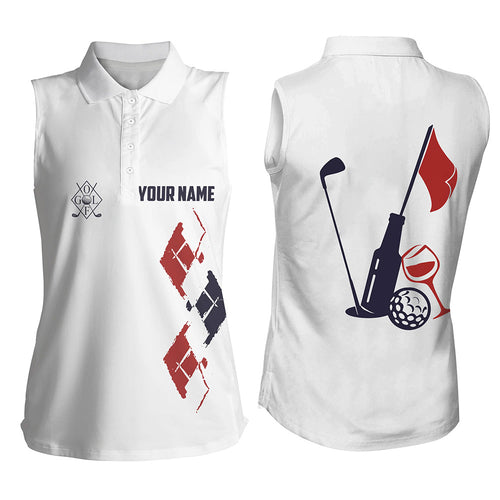 Women sleeveless polo shirt custom vintage golf and wine golf clubs team polo shirts NQS5356