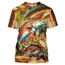 Load image into Gallery viewer, Personalized Redfish drum Fishing jerseys, redfish scales long sleeve fishing shirts uv protection NQS3687