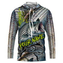 Load image into Gallery viewer, Personalized Striped Bass Fishing jerseys, striper scales long sleeve fishing shirts uv protection NQS3688