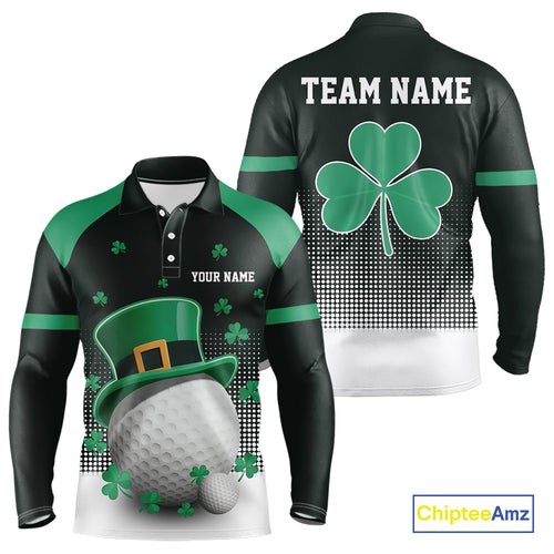 Green clover Golf Ball Mens polo golf shirts Custom St Patrick team golf top for men NQS10777