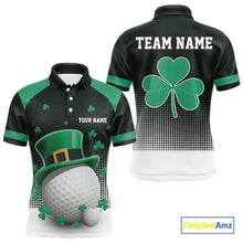 Load image into Gallery viewer, Green clover Golf Ball Mens polo golf shirts Custom St Patrick team golf top for men NQS10777