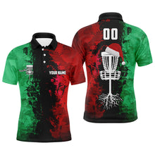 Load image into Gallery viewer, Custom name and number Santa Disc Golf basket Men polo shirts, Christmas disc golf shirts for men NQS9065