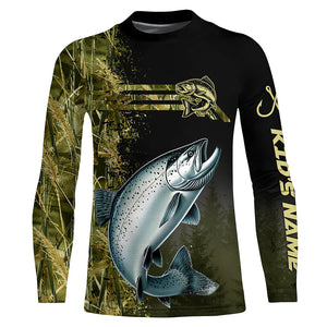 Salmon fishing camouflage Custom performance long sleeve Fishing Shirts, Salmon Fishing jerseys NQS9073