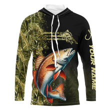 Load image into Gallery viewer, Redfish fishing camouflage Custom performance long sleeve Fishing Shirts, Red Drum Fishing jerseys NQS9074