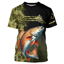 Load image into Gallery viewer, Redfish fishing camouflage Custom performance long sleeve Fishing Shirts, Red Drum Fishing jerseys NQS9074