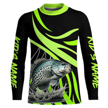 Load image into Gallery viewer, Personalized Crappie Long Sleeve Fishing Shirts, Crappie Tournament Fishing Jerseys | Green NQS7391