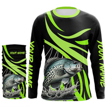 Load image into Gallery viewer, Personalized Crappie Long Sleeve Fishing Shirts, Crappie Tournament Fishing Jerseys | Green NQS7391