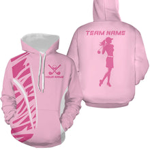 Load image into Gallery viewer, Pink golf Hoodies custom golf costumes for men, women, cool golf apparel NQS8389