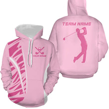 Load image into Gallery viewer, Pink golf Hoodies custom golf costumes for men, women, cool golf apparel NQS8389