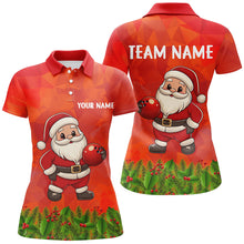 Load image into Gallery viewer, Personalized Funny Santa Christmas Women Bowling Shirts, Christmas Bowling Shirts Team Uniform | Red NQS9095