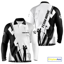 Load image into Gallery viewer, Mens golf polo shirts custom white and black golf tops for men, best golf gifts NQS10061