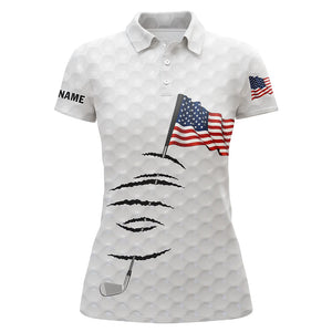 American flag golf club patriotic matching golf polos for couples Custom Valentine gift NQS3555