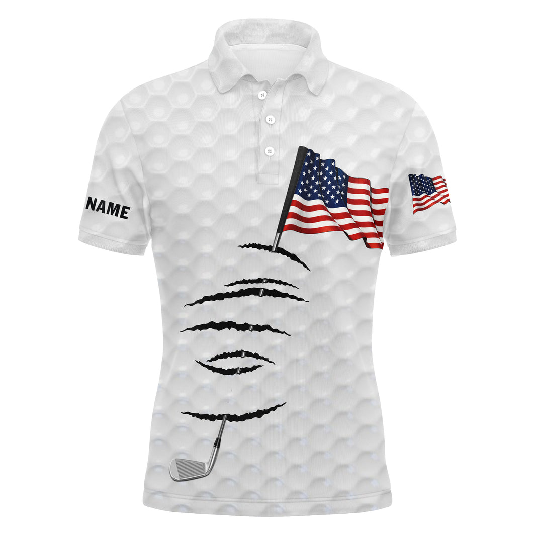 American flag golf club patriotic matching golf polos for couples Custom Valentine gift NQS3555