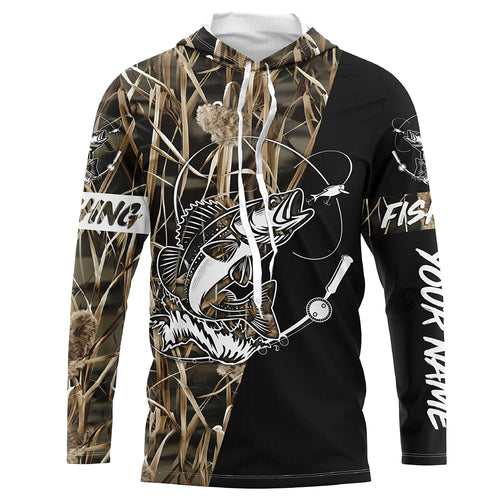 Walleye Fishing tattoo camo black version custom name performance fishing shirts NQS923