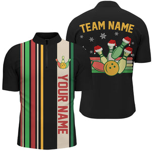 Retro Bowling shirt for Men Custom Funny Christmas Team Bowling League Jersey Mens Christmas Gifts NQS8853