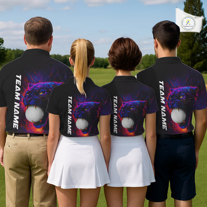 Colorful Panther Golf Polo Shirts For Women Custom ladies Golf attire, Personalized team golf gifts NQS11187