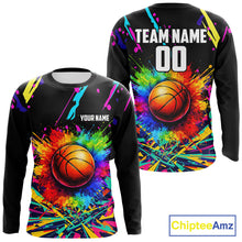 Load image into Gallery viewer, Personalized Colorful Basketball vest, t-shirt, long sleeve, hoodie custom Basketball team jerseys NQS11376