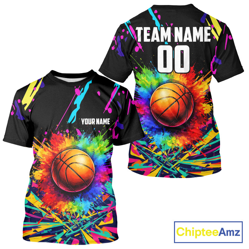 Personalized Colorful Basketball vest, t-shirt, long sleeve, hoodie custom Basketball team jerseys NQS11376