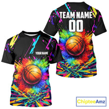 Load image into Gallery viewer, Personalized Colorful Basketball vest, t-shirt, long sleeve, hoodie custom Basketball team jerseys NQS11376