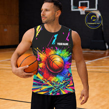 Load image into Gallery viewer, Personalized Colorful Basketball vest, t-shirt, long sleeve, hoodie custom Basketball team jerseys NQS11376