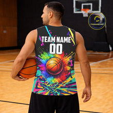Load image into Gallery viewer, Personalized Colorful Basketball vest, t-shirt, long sleeve, hoodie custom Basketball team jerseys NQS11376