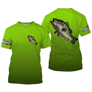 Largemouth bass fishing green scales Custom Name UV protection long sleeve fishing jersey NQS3143