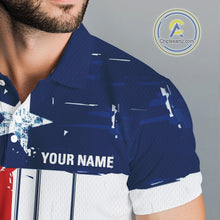 Load image into Gallery viewer, Texas Flag Golf Clubs Mens Golf polo shirt Custom patriotic Mens golf top, personalized golf gifts NQS10381